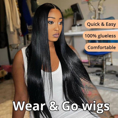 Center Wig Glueless Remy Hair 5x5 Lace Closure Straight Human Hair Wig