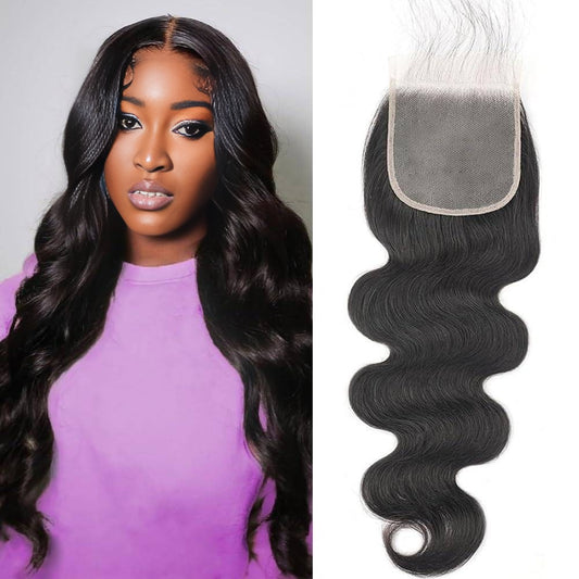 Center Wig Remy Hair 4x4 Body Wave Closure