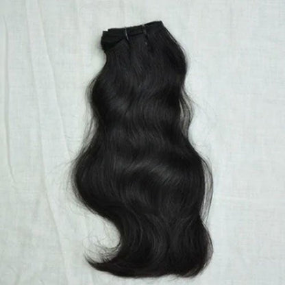 Center Wig Natural Black Double Drawn Indian Hair Bundles
